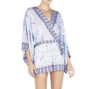 Bcbgmaxazria Kym Kimono Paisley Romper